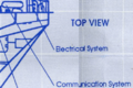 Inset of an Origin Aerospace Hornet blueprint showing the communication system.