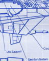 Inset of an Origin Aerospace Rapier II blueprint showing the ejection system.