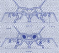 Inset of an Origin Aerospace Rapier II blueprint showing the missile racks.